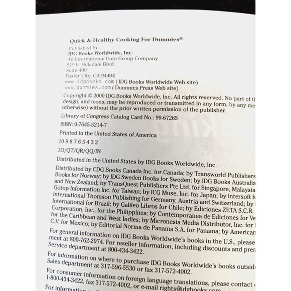 Quick and Healthy Cooking for Dummies by Lynn Fischer – 2000 - Picture 3 of 16